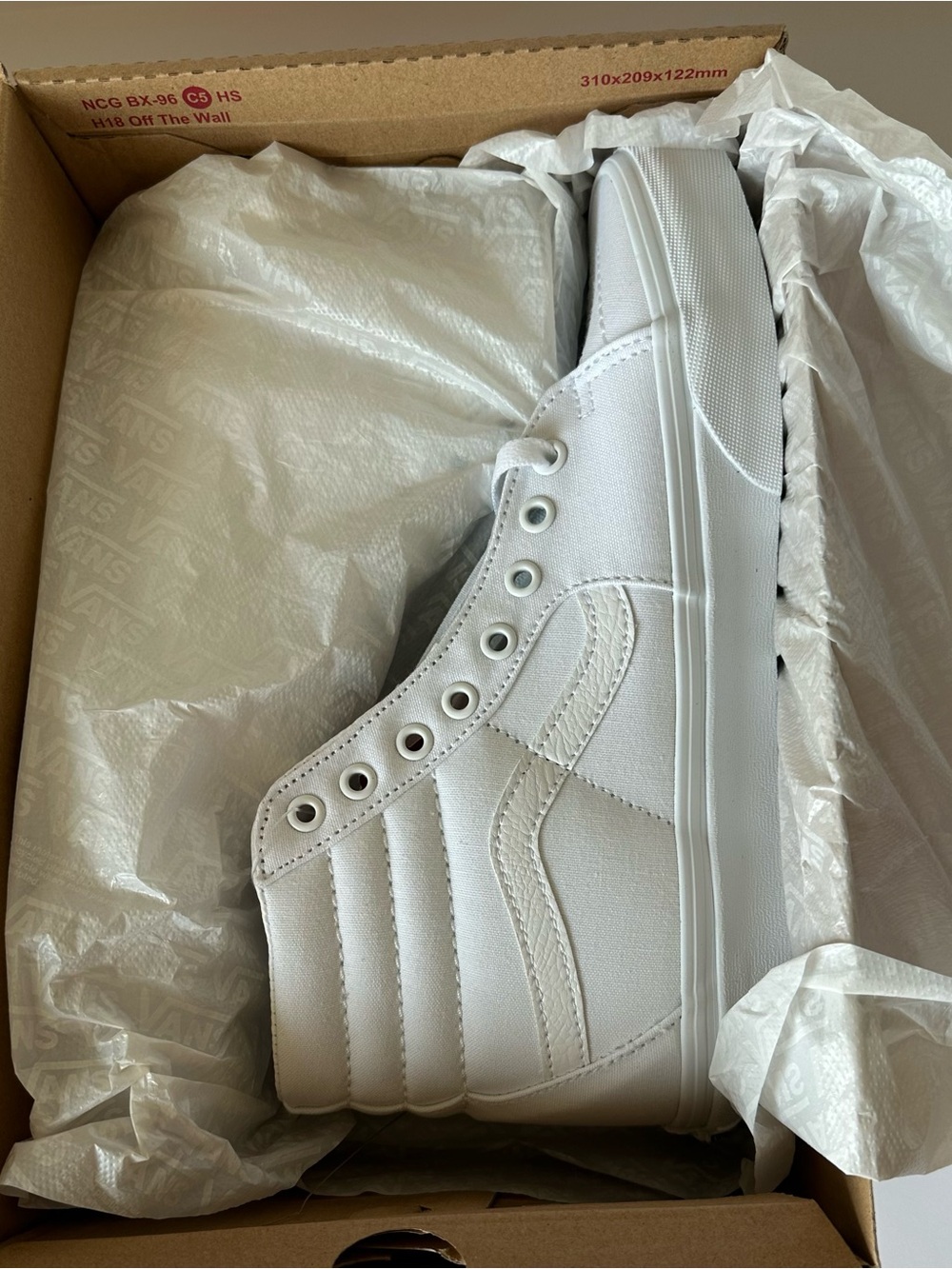 Vans White High-Top Canvas Sneakers